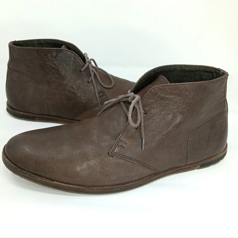 BEN SHERMAN Men’s Brown Leather Chukka Boots Size 13 Classic Casual